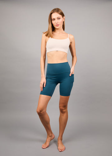 Legging Cortas Bolsillos Laterales Ambar Aegean Blue