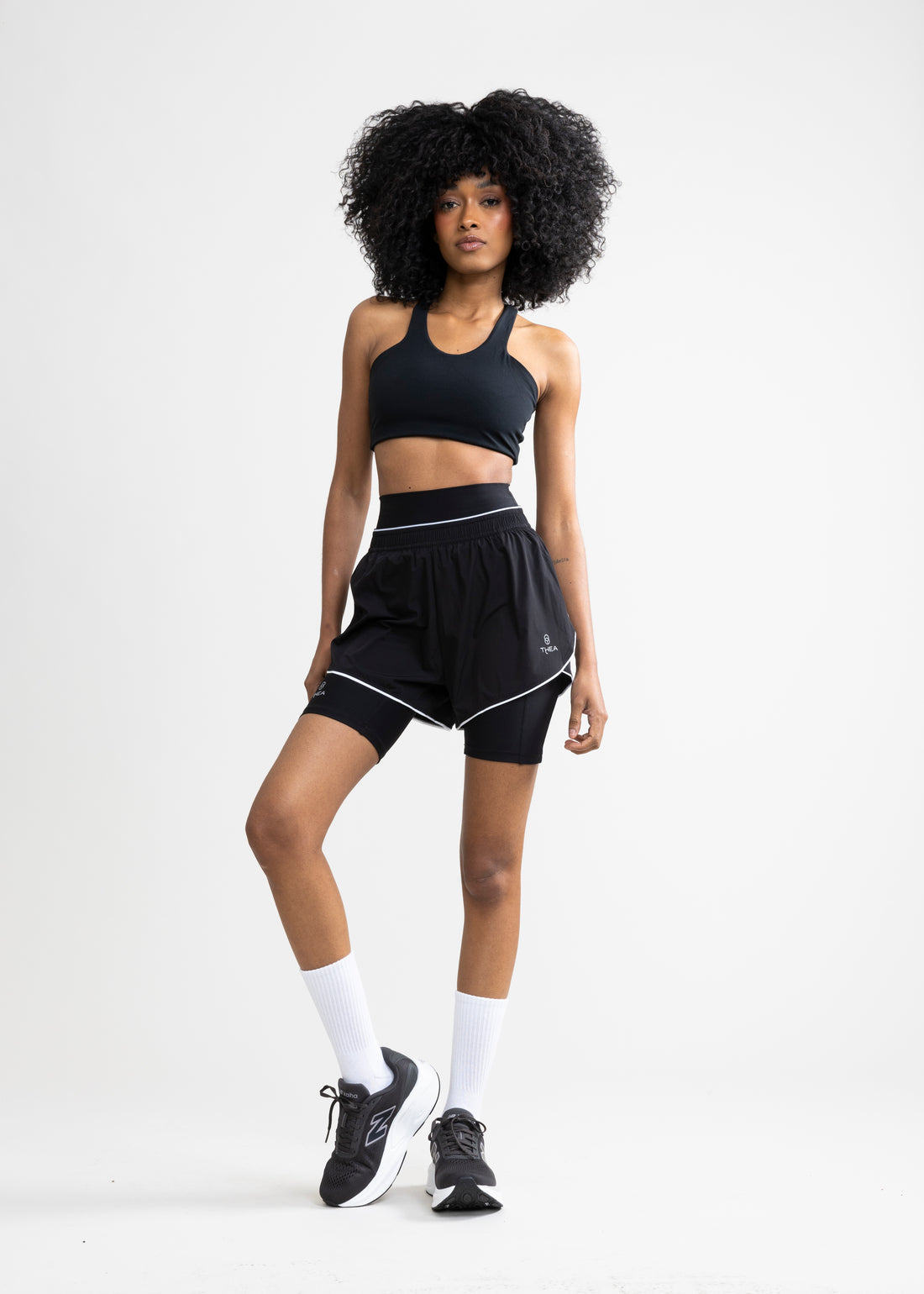 Short de Running Skadi Black con Calzón Interno Incorporado