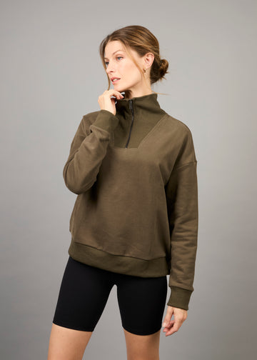 Poleron Half Zip Nott Verde Musgo