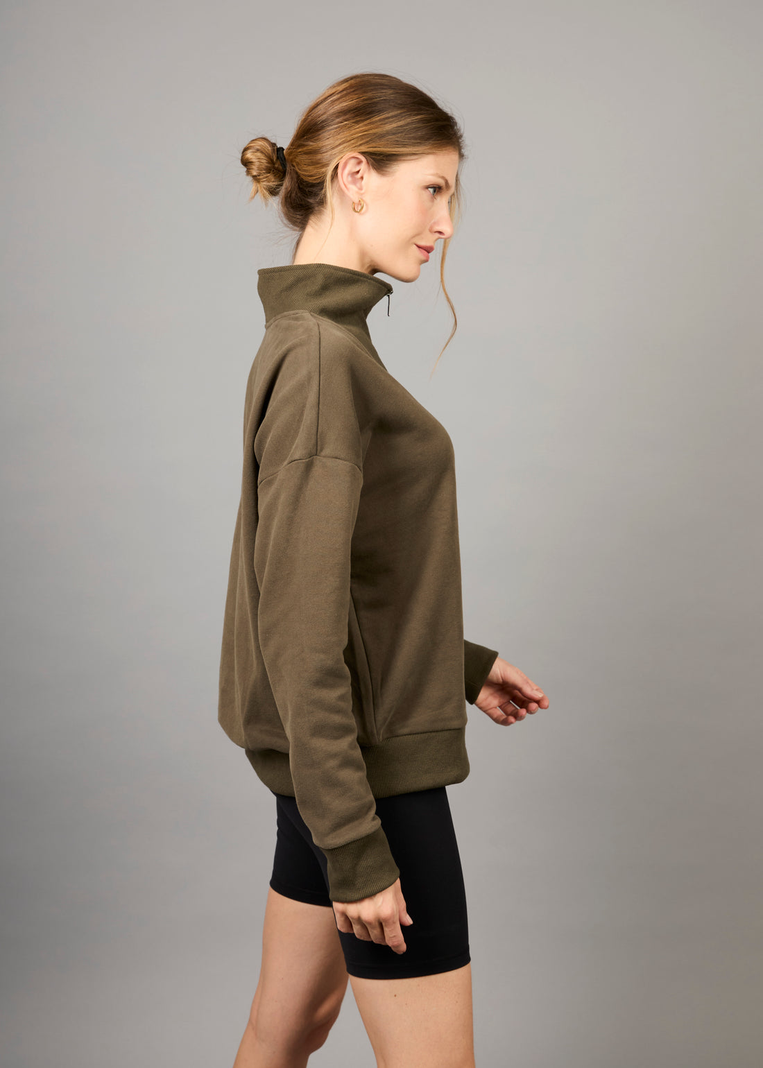 Poleron Half Zip Nott Verde Musgo